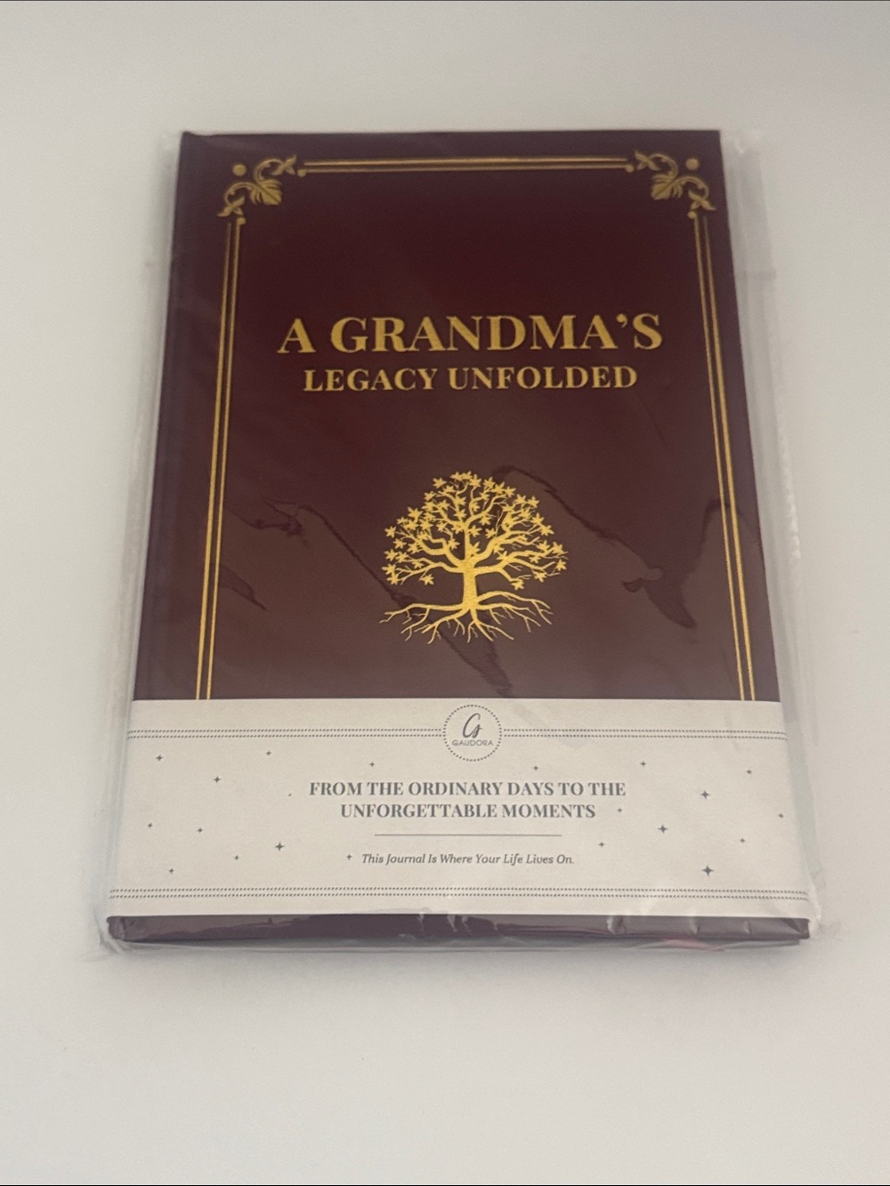A Grandma's Legacy Unfolded Keepsake Book - Burgundy & Gold